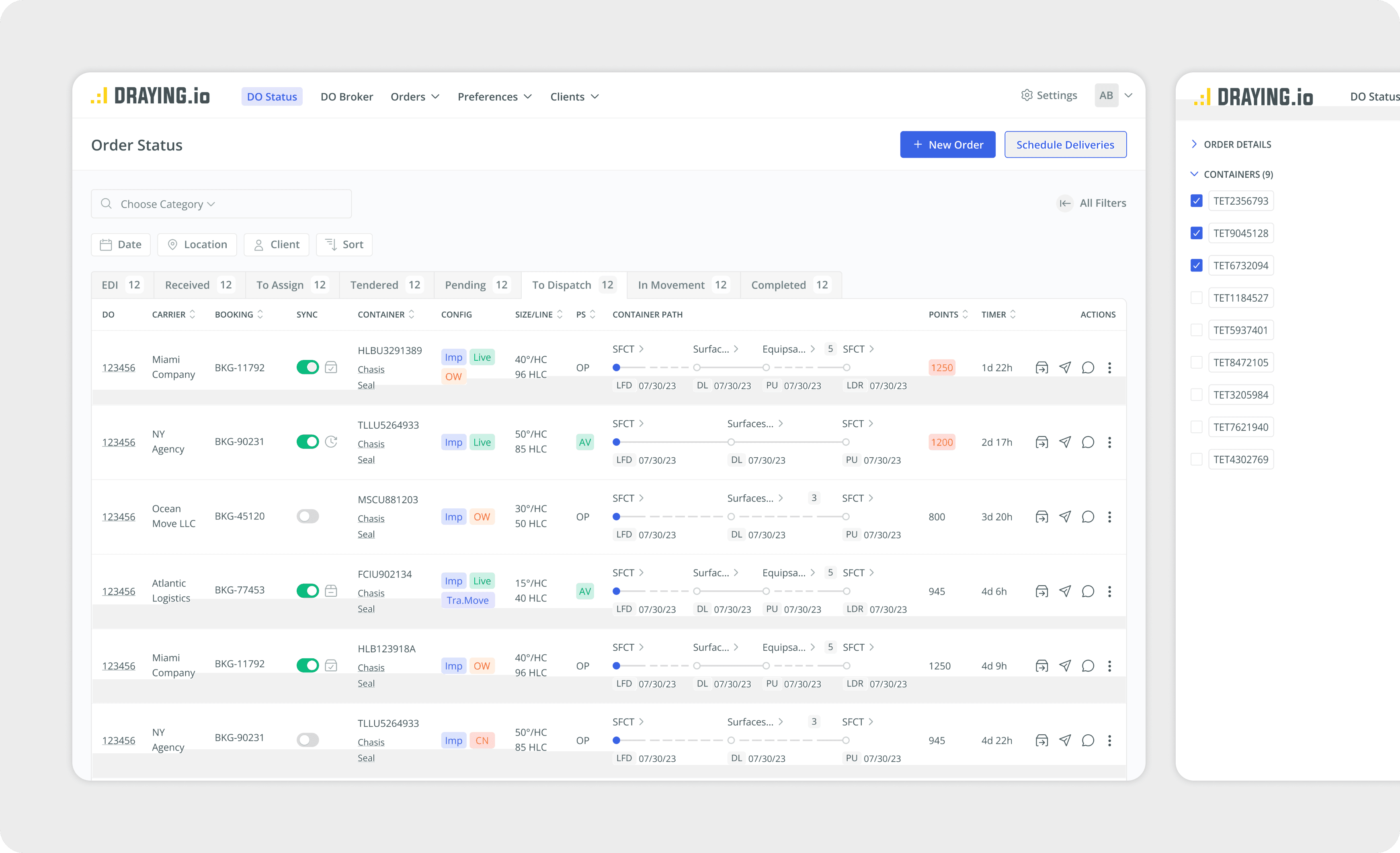 Draying.io Logistics Platform Redesign