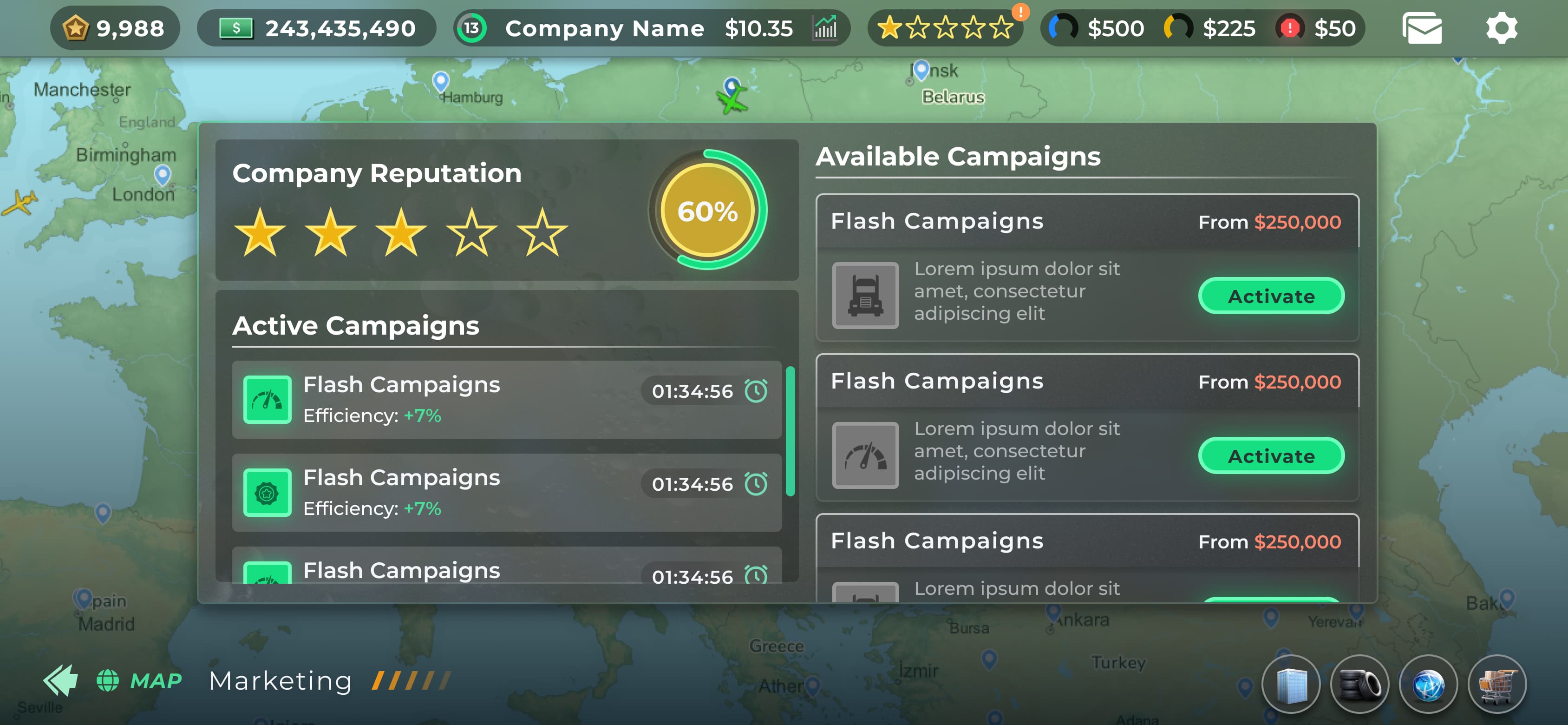 Truck Manager fleet management screen
